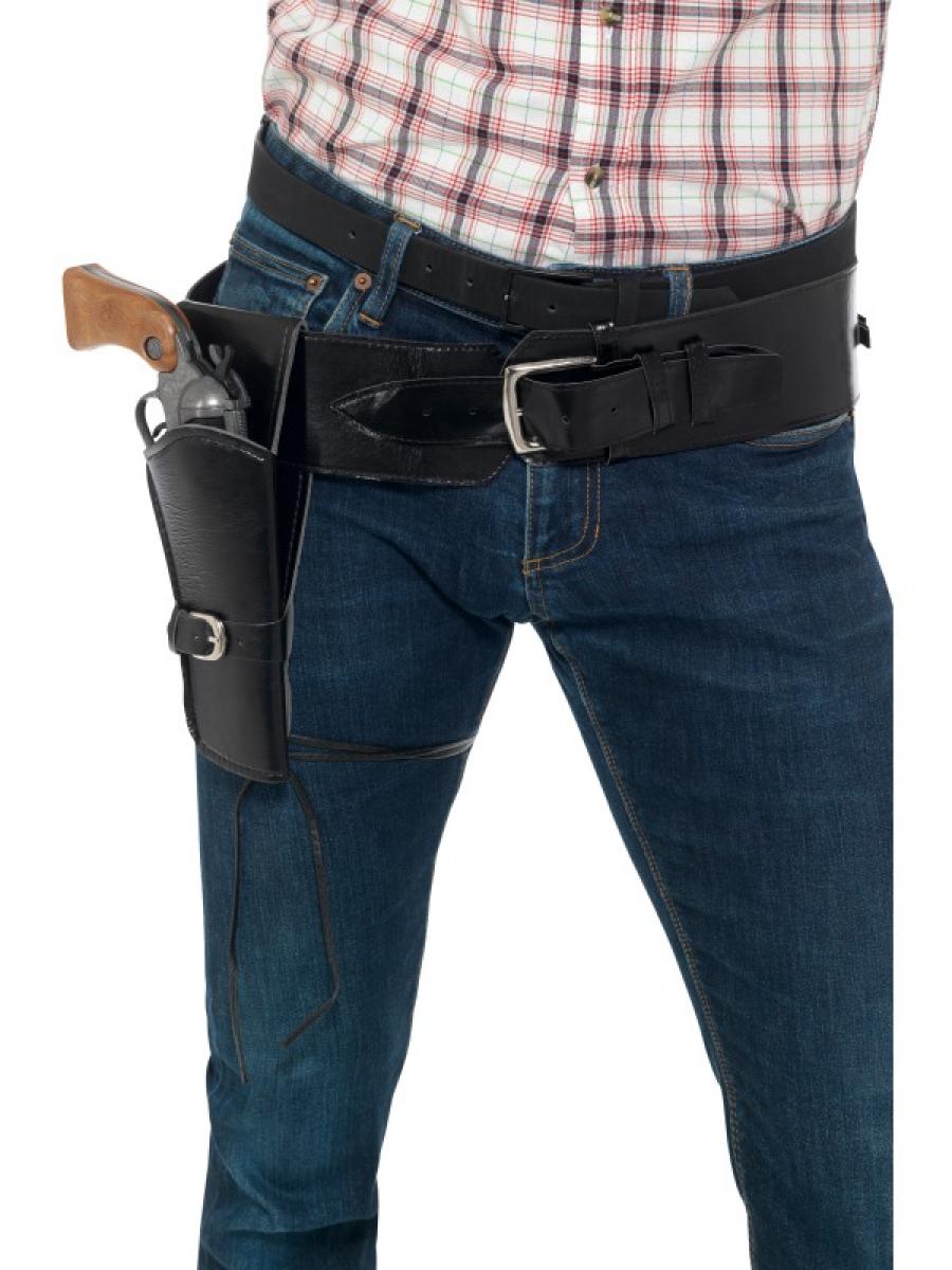 Ceinturon cowboy imitation cuir 1 holster