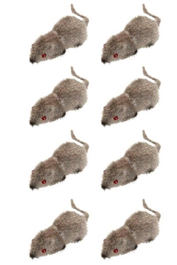 8 Souris floquées de 5 cm