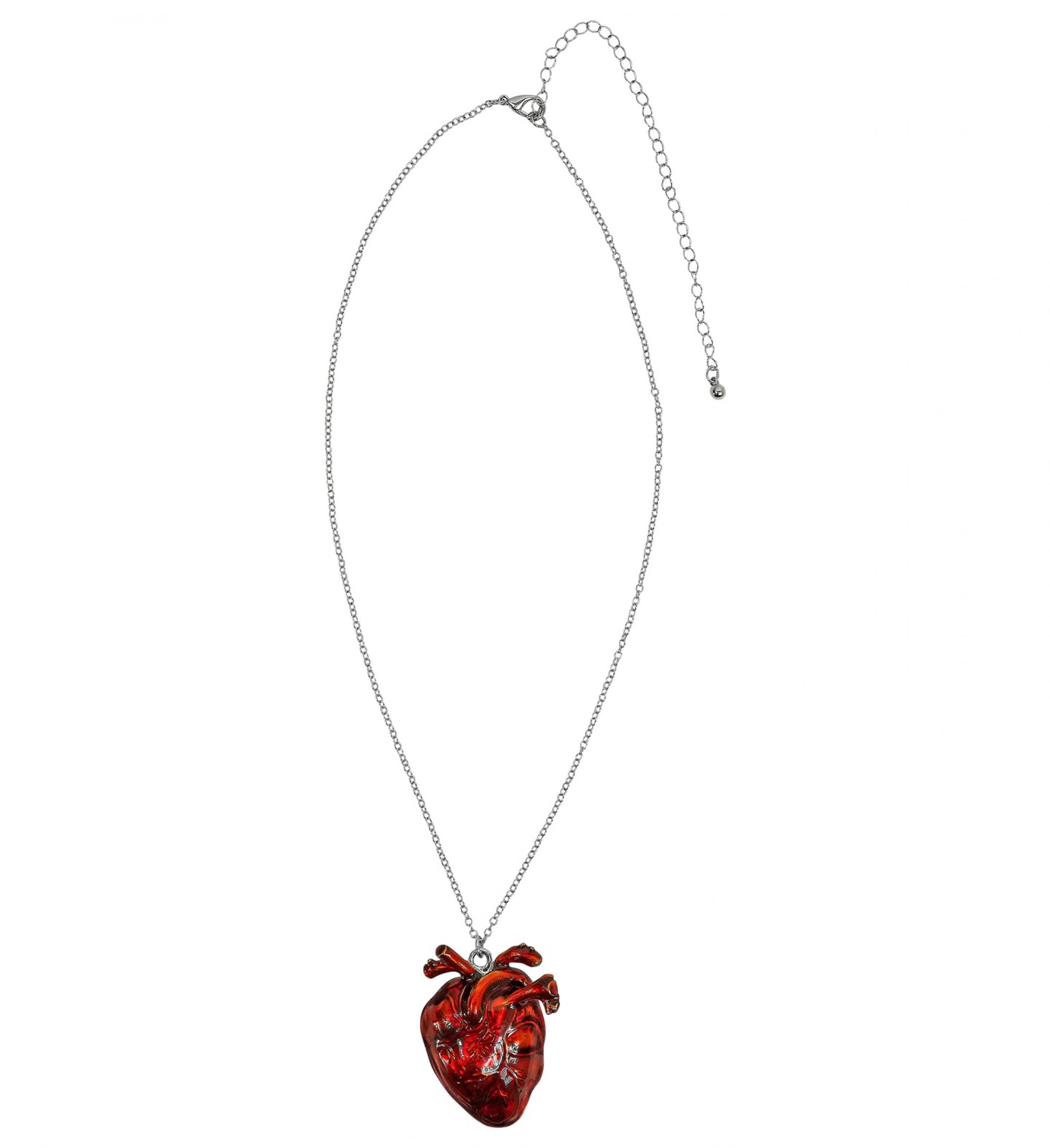 Collier coeur sanglant métal brillant