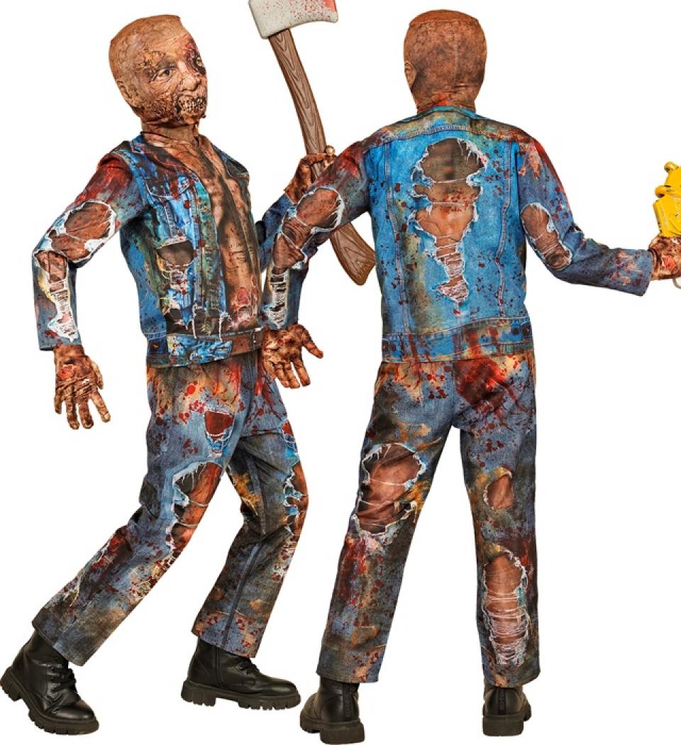 Déguisement effet réaliste zombie imprimé Fast Costume intégral taille 5/7 ans