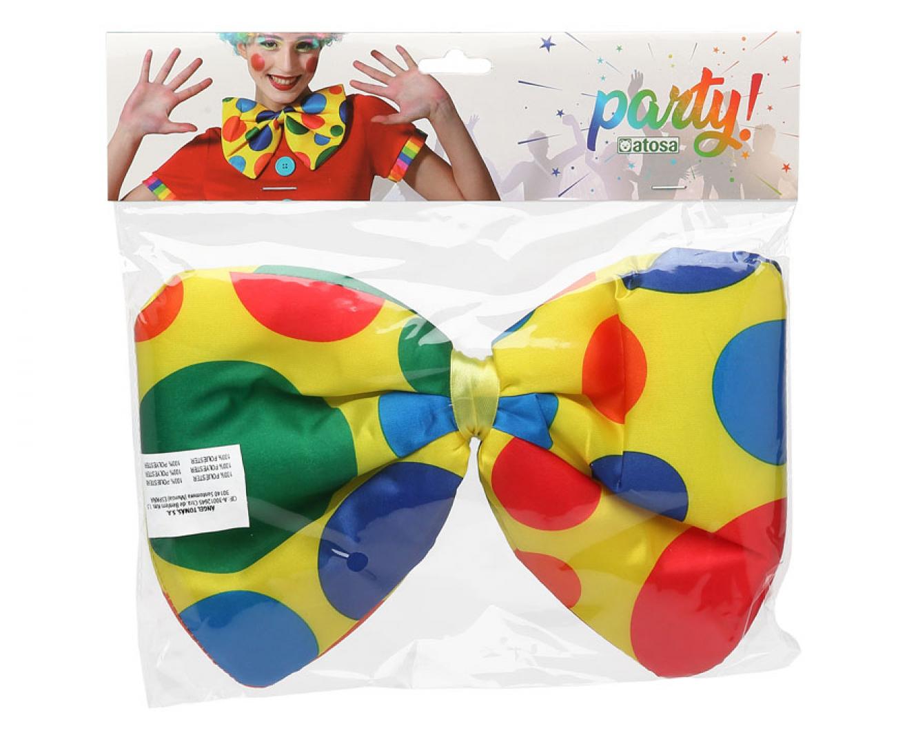 Maxi noeud papillon de clown à pois