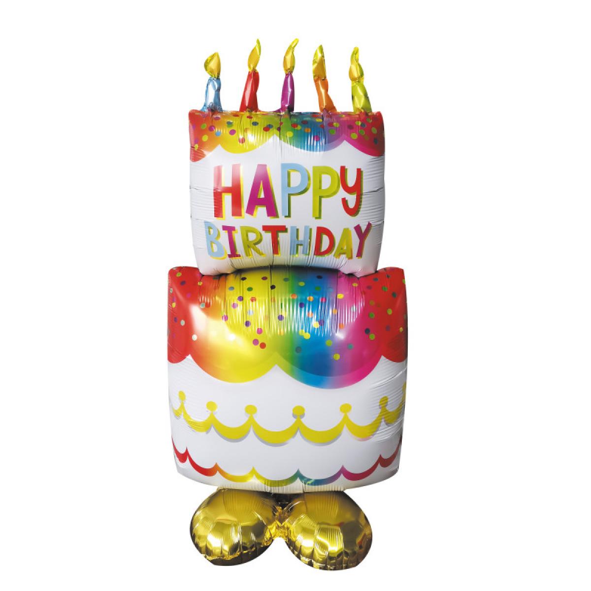 Ballon mylar Happy Birthday Cake 90cm