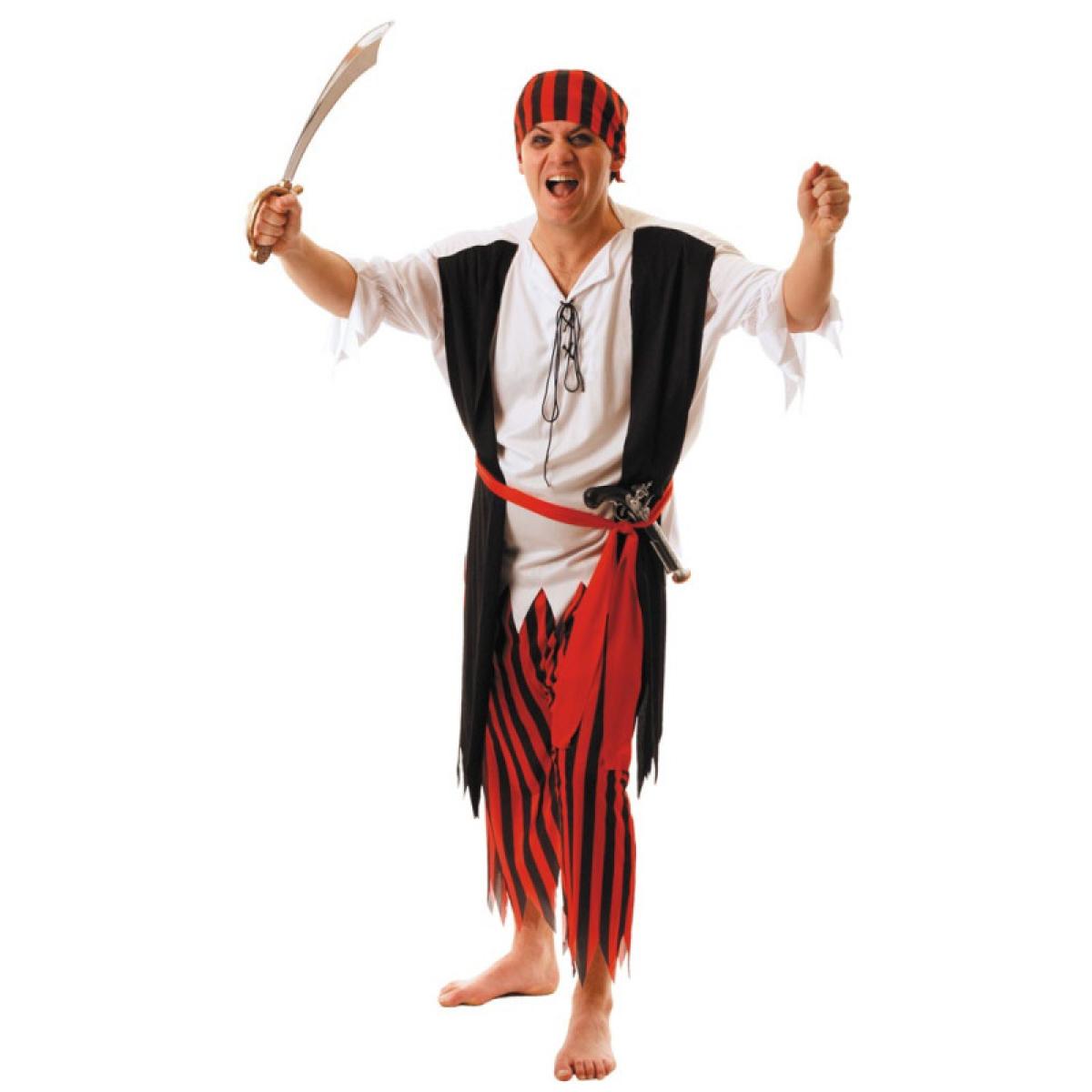 Pirate rouge noir et blanc taille M/L