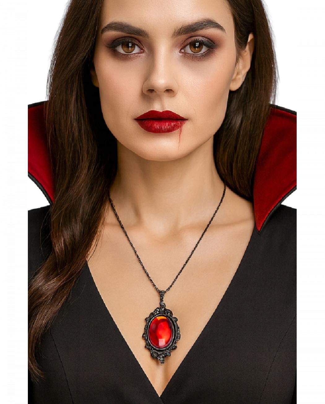 Collier gothique / médiéval pierre rouge