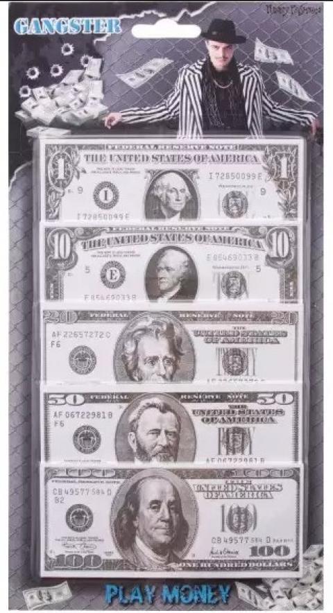Blister de 100 faux billets simple face