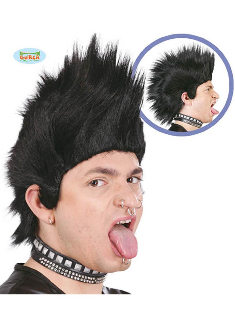 Perruque punk noire