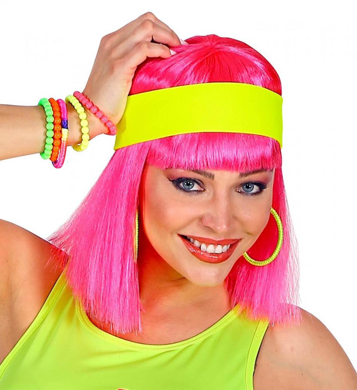 Bandeau élastique fluo pour cheveux jaune