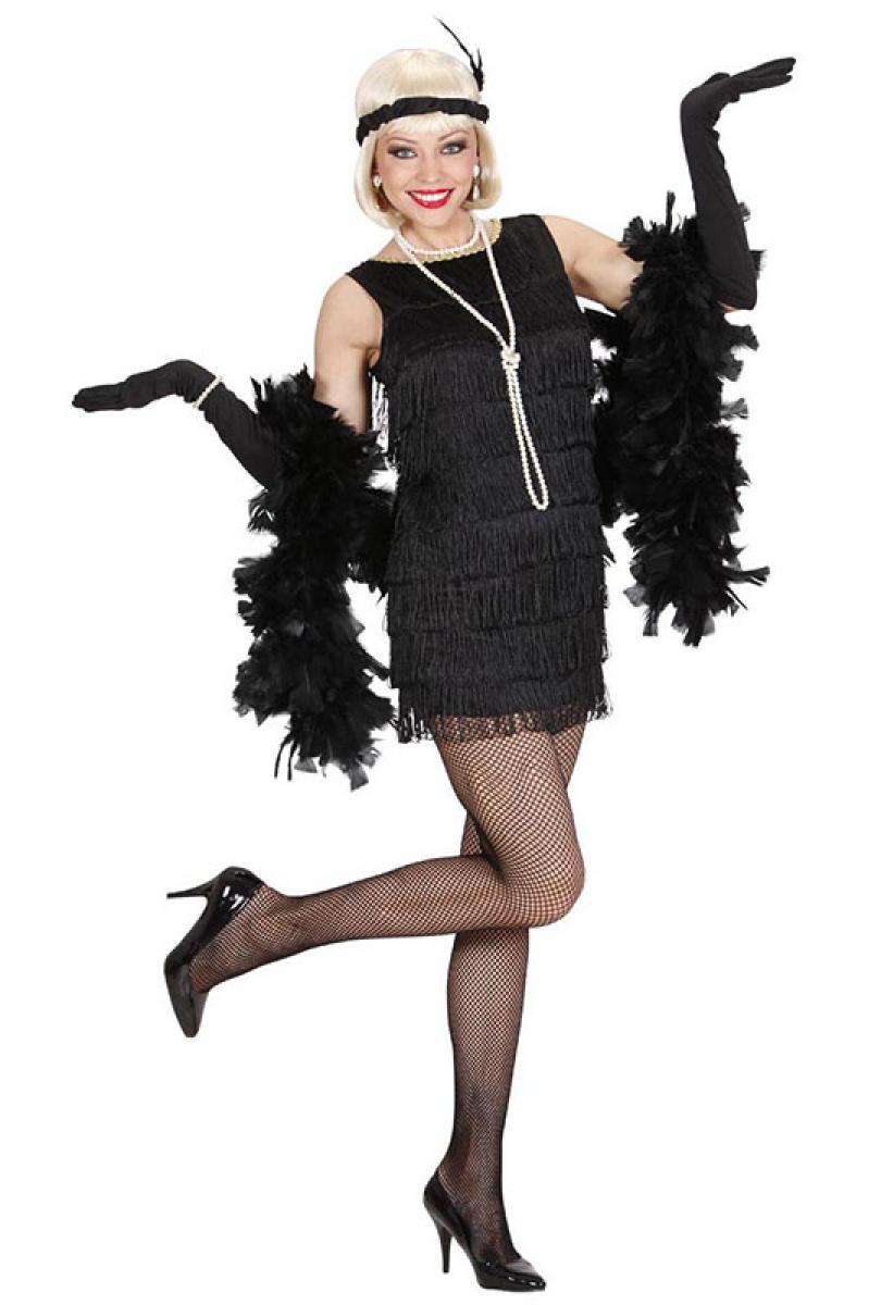 Robe Charleston noire à franges taille L