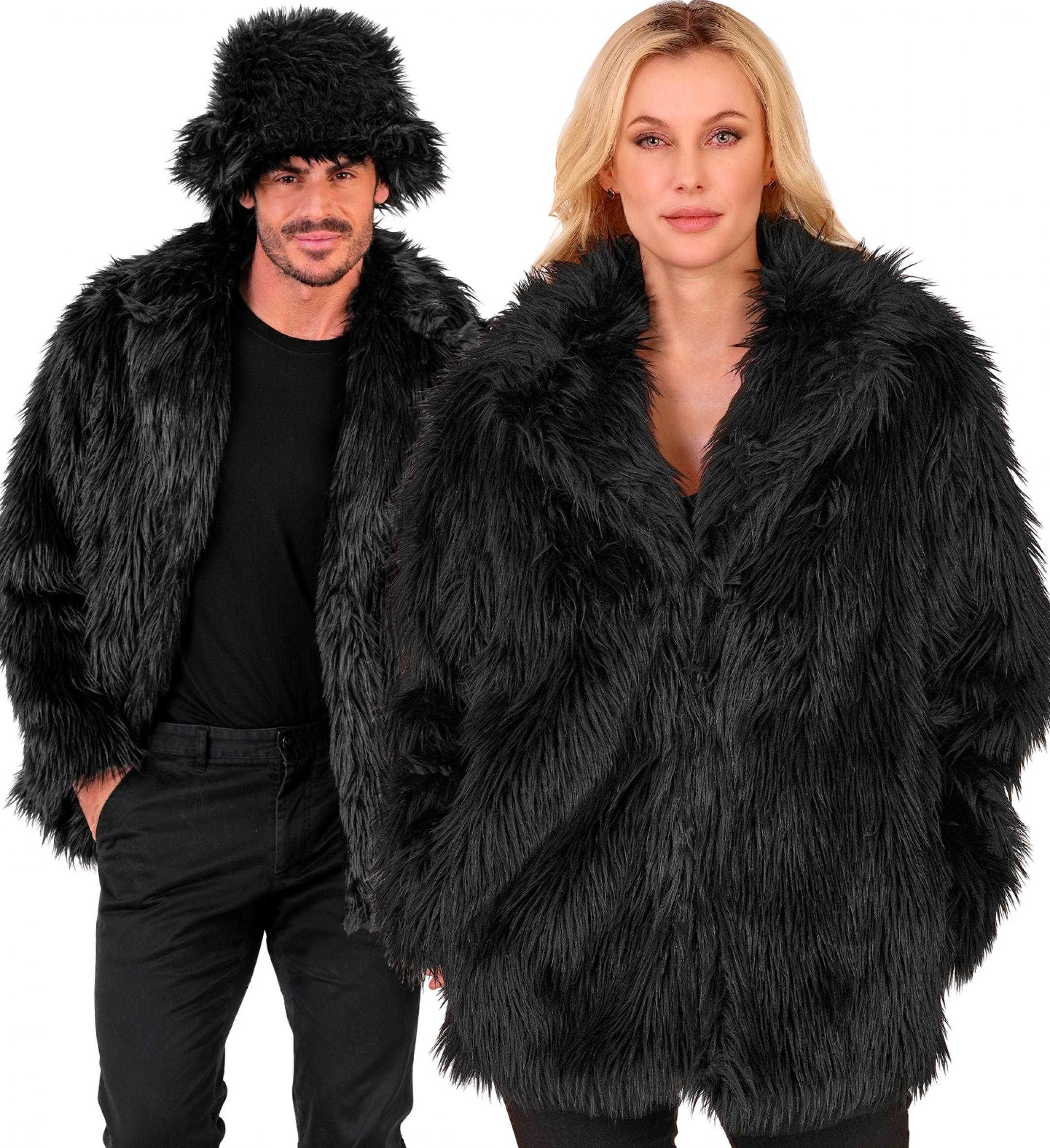 Veste en peluche fausse fourrure noire mixte taille XXL