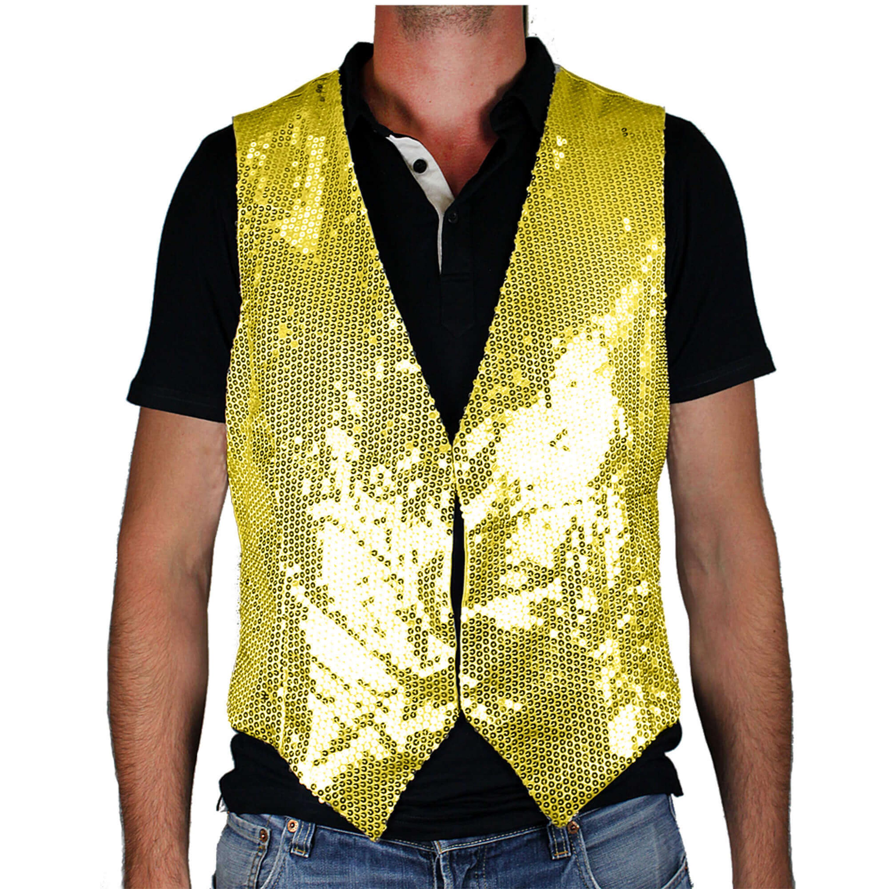 Gilet à sequin doré taille M basique