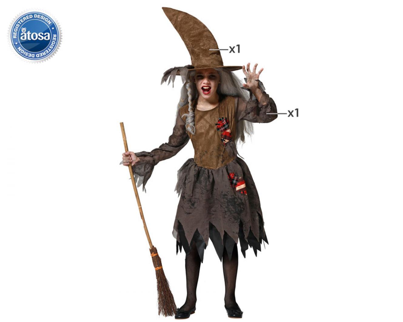 Sorcière marron taille 3/4 ans