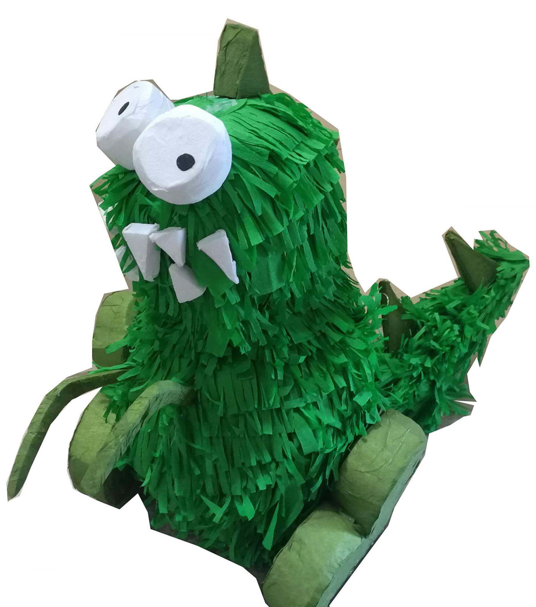 Pinata artisanale monstre vert rigolo
