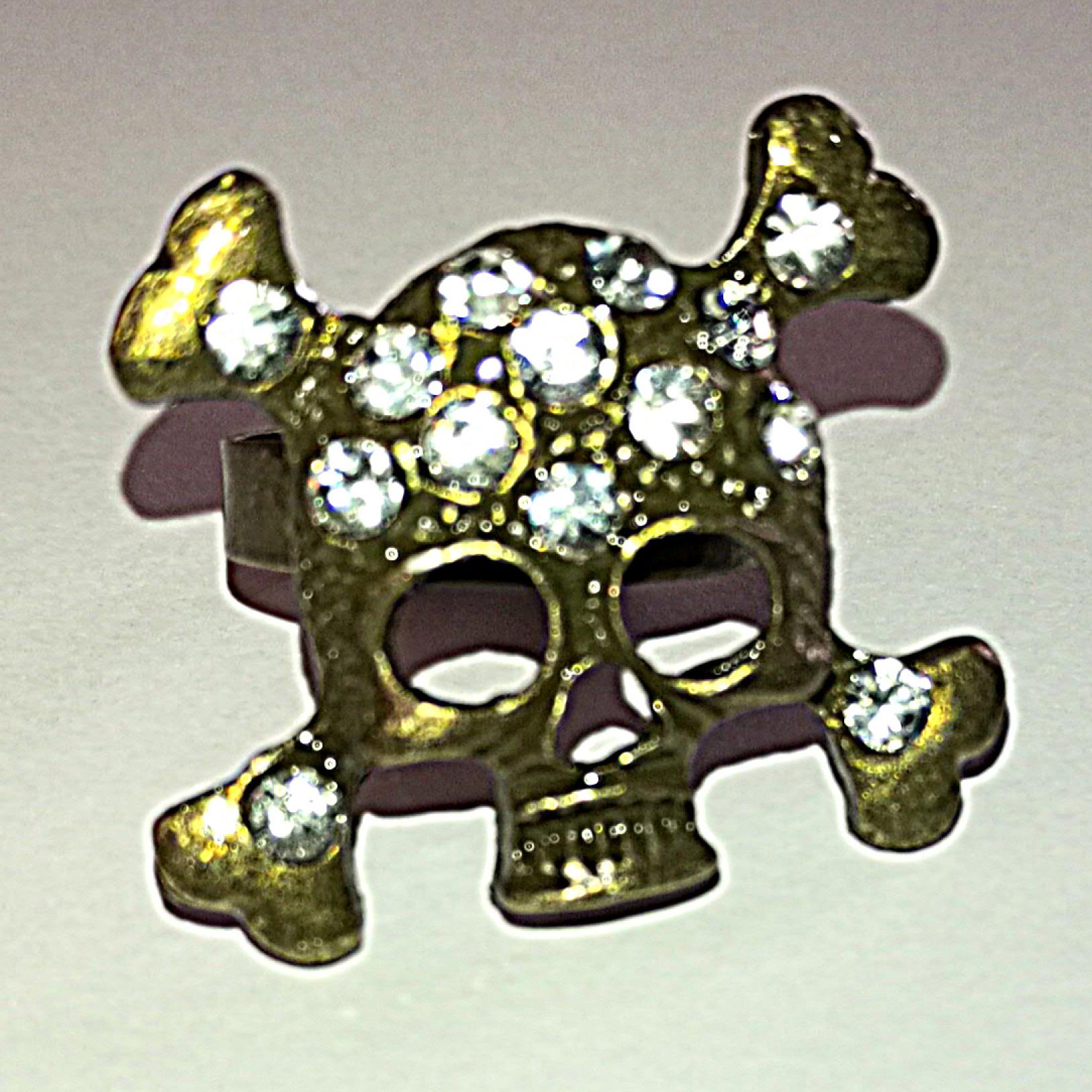 Bague pirate métal diamants réglable