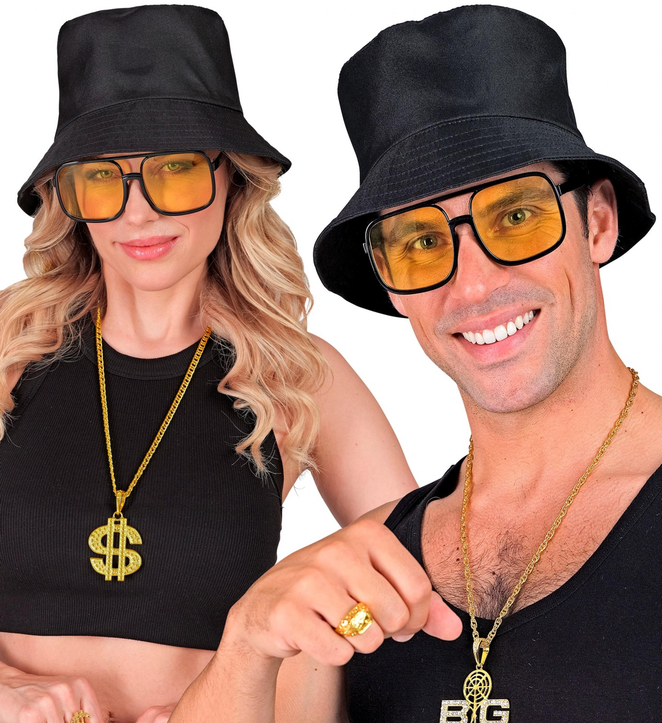 Lunettes hip-hop jaunes grands verres (N67)