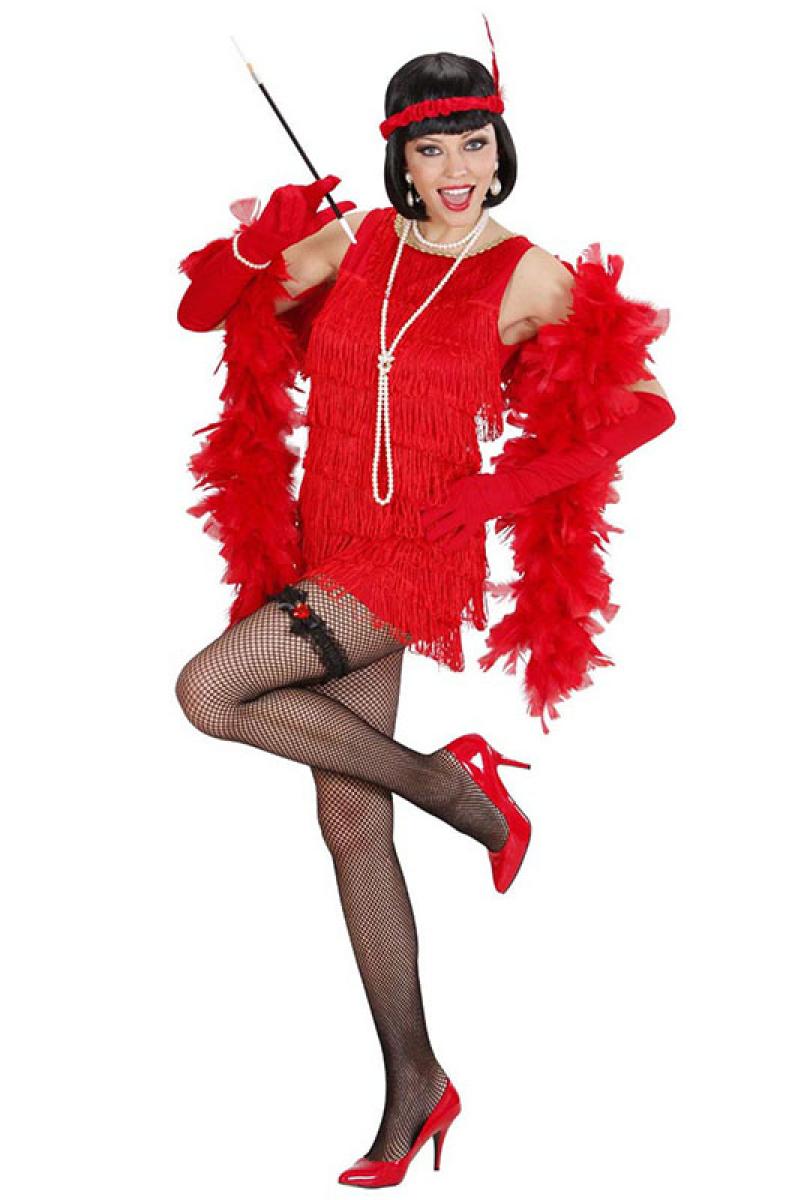 Robe Charleston rouge à franges taille M