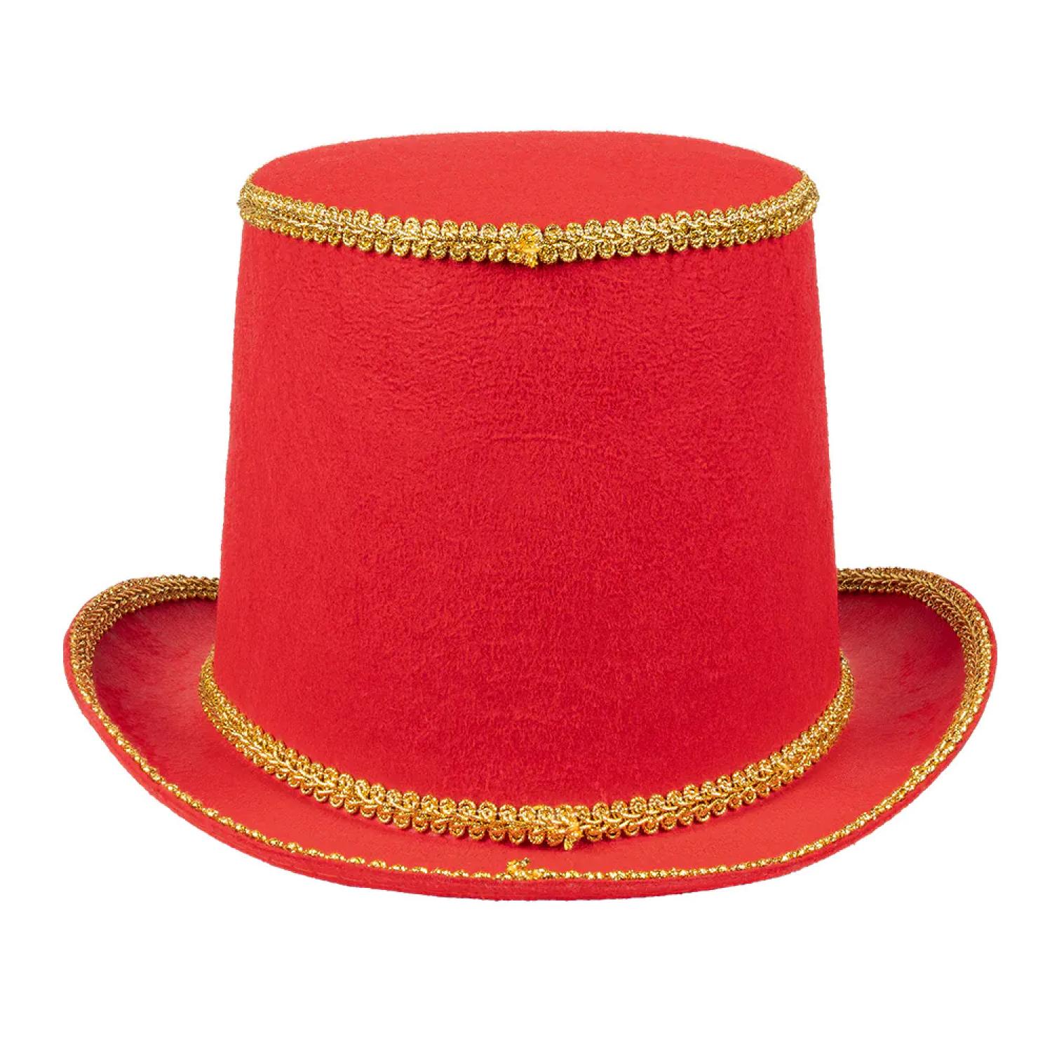Chapeau haut de forme rouge monsieur Loyal directeur de cirque