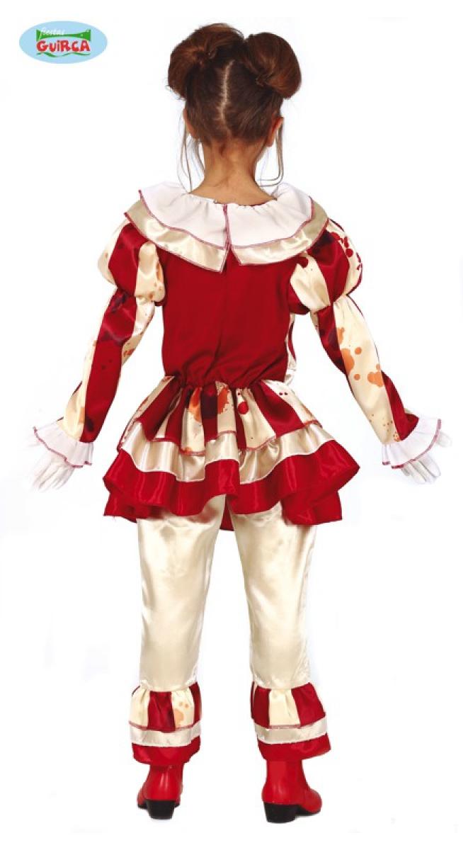 Clown fille assassin rouge et blanc 5/6 ans