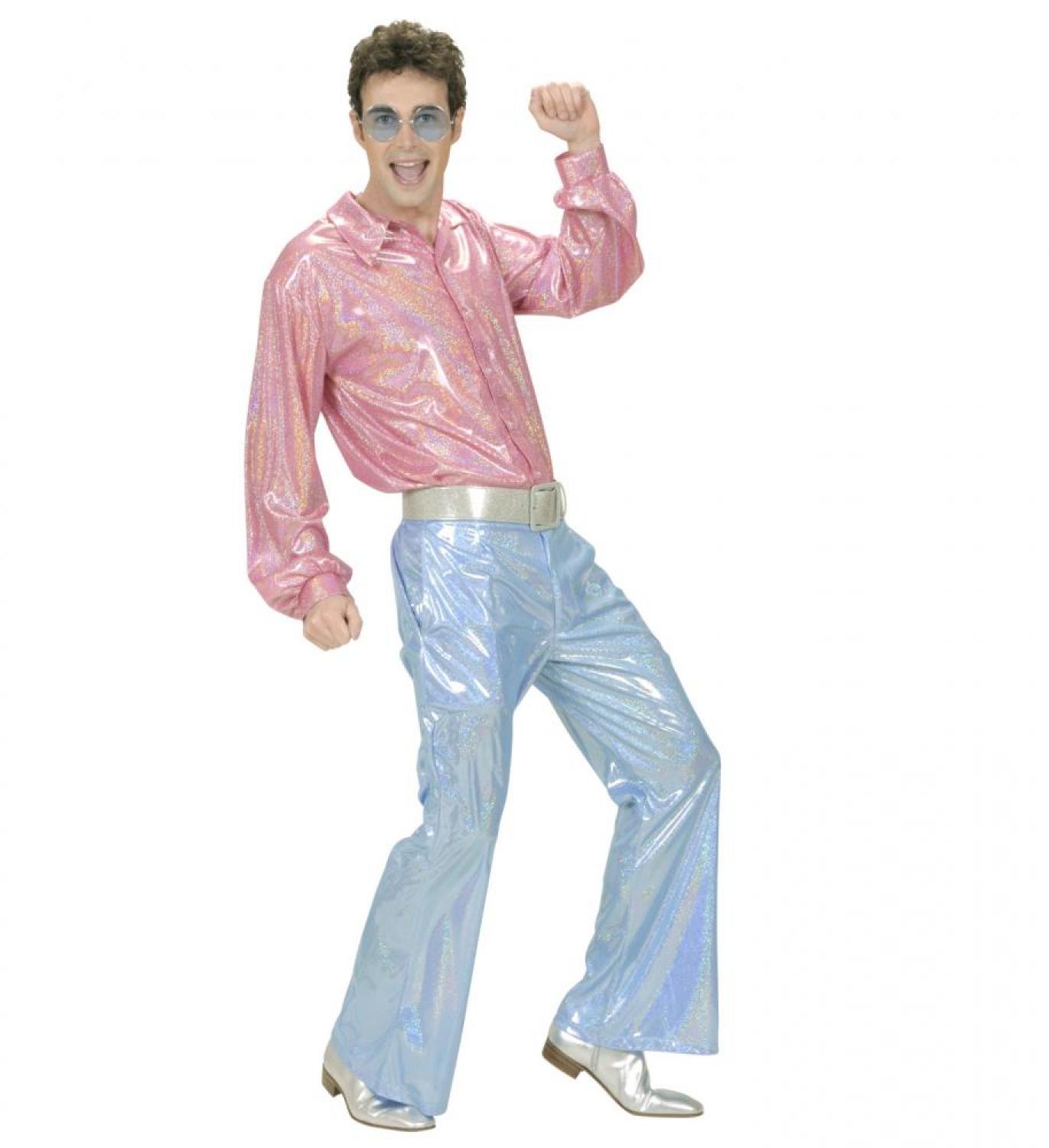 Pantalon disco holographique bleu taille M/L
