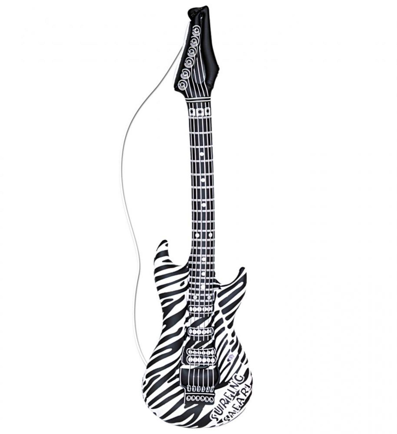 Guitare électrique gonflable blanche zébrée