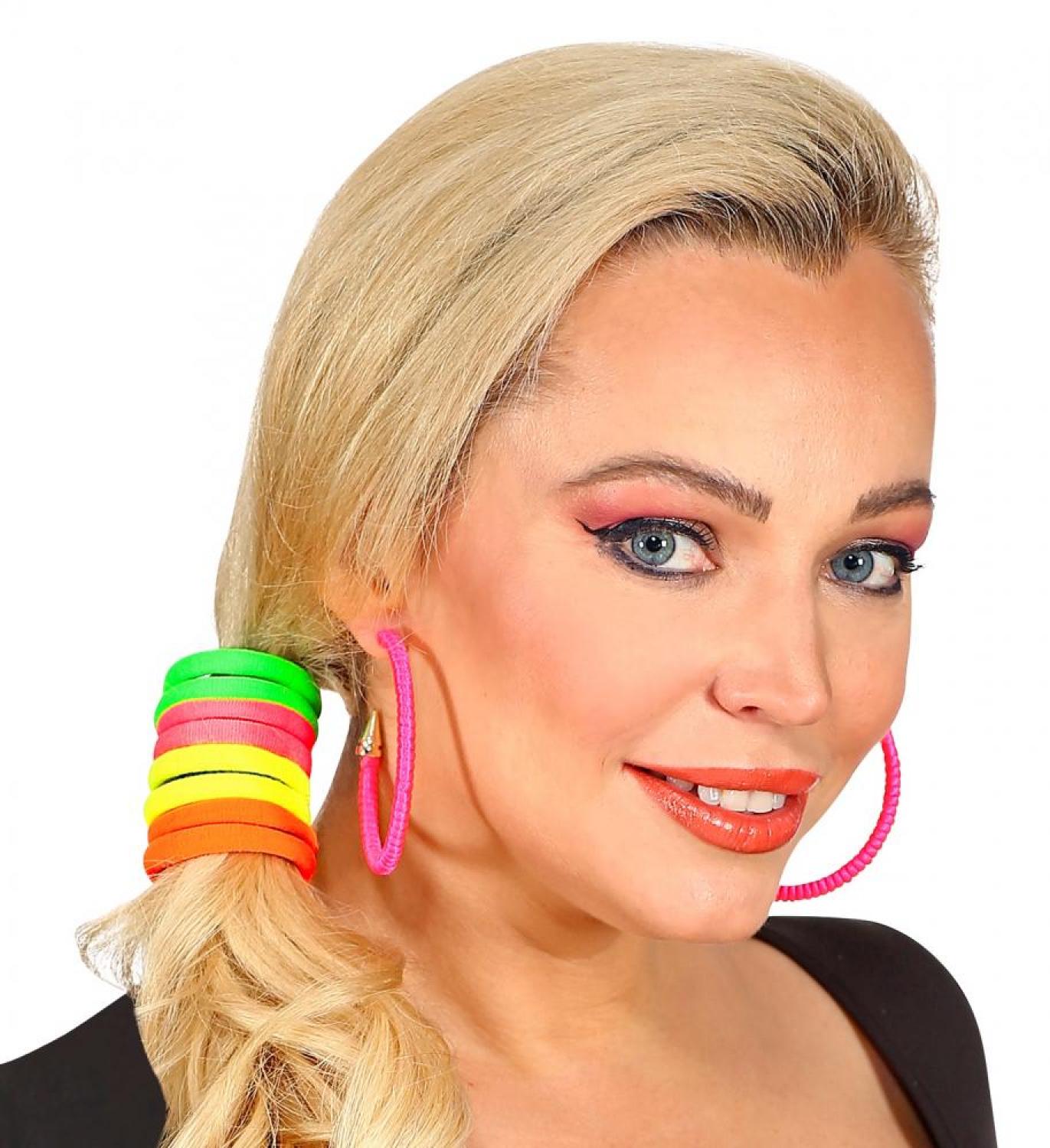 Lot de 8 élastiques à cheveux chouchous fluos
