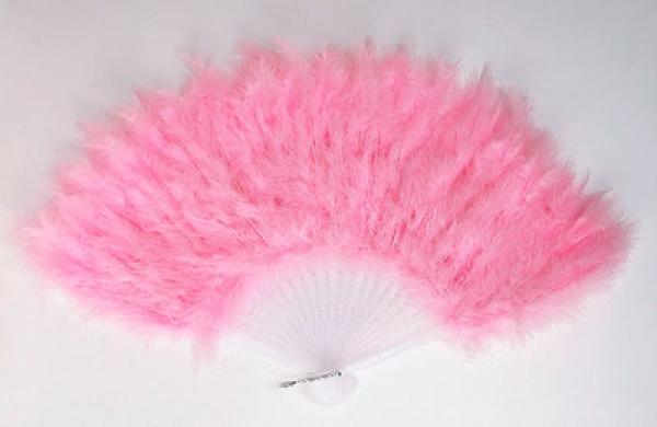 Eventail plume rose 25cm