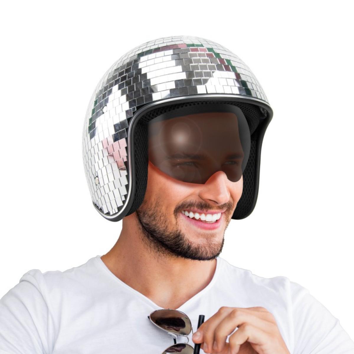 Casque disco boule à facettes avec visière