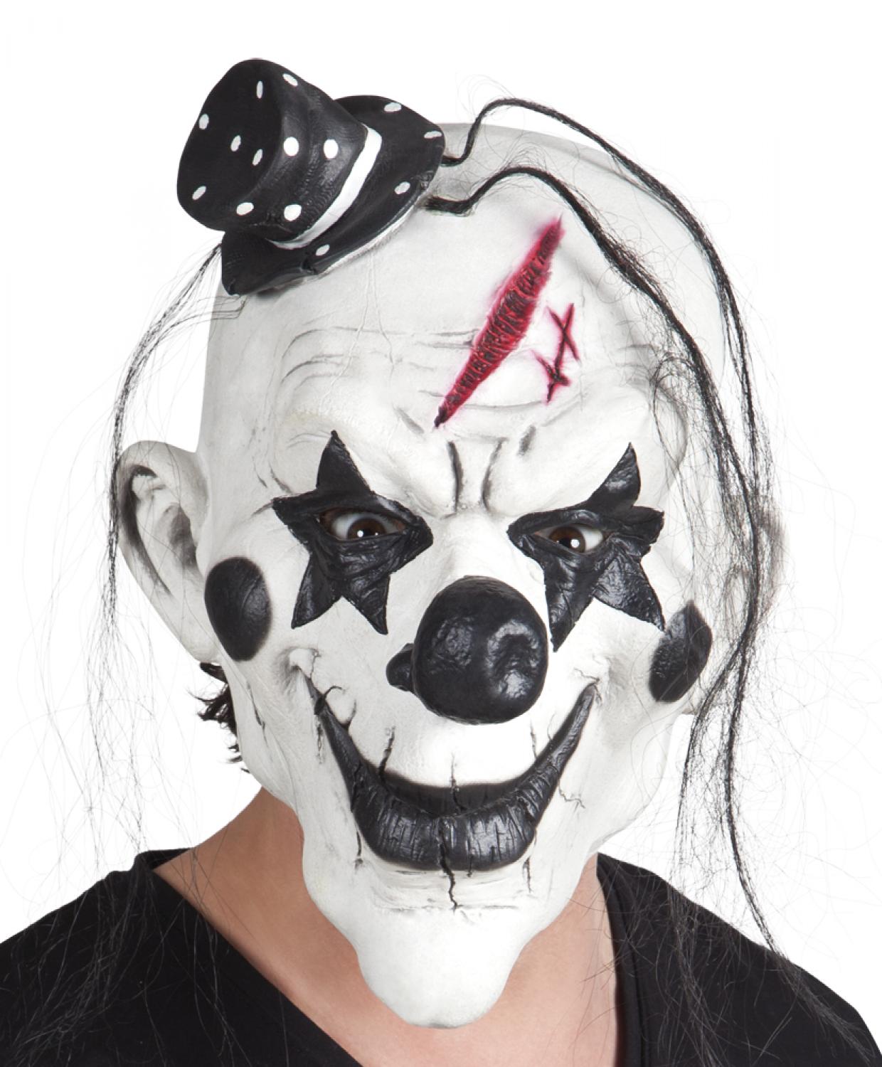 Masque clown noir et blanc psycho