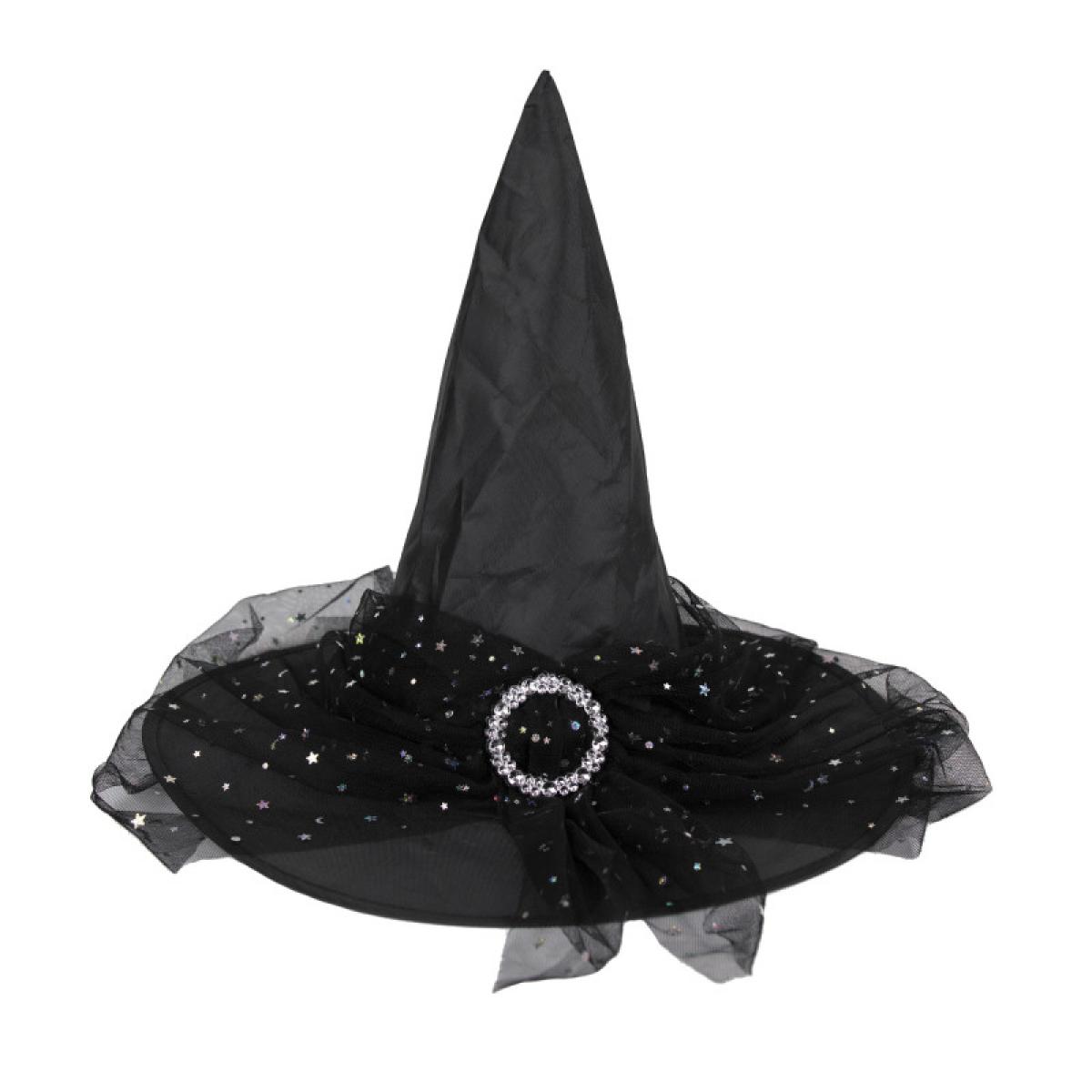 Chapeau de sorcière adulte tulle et broche