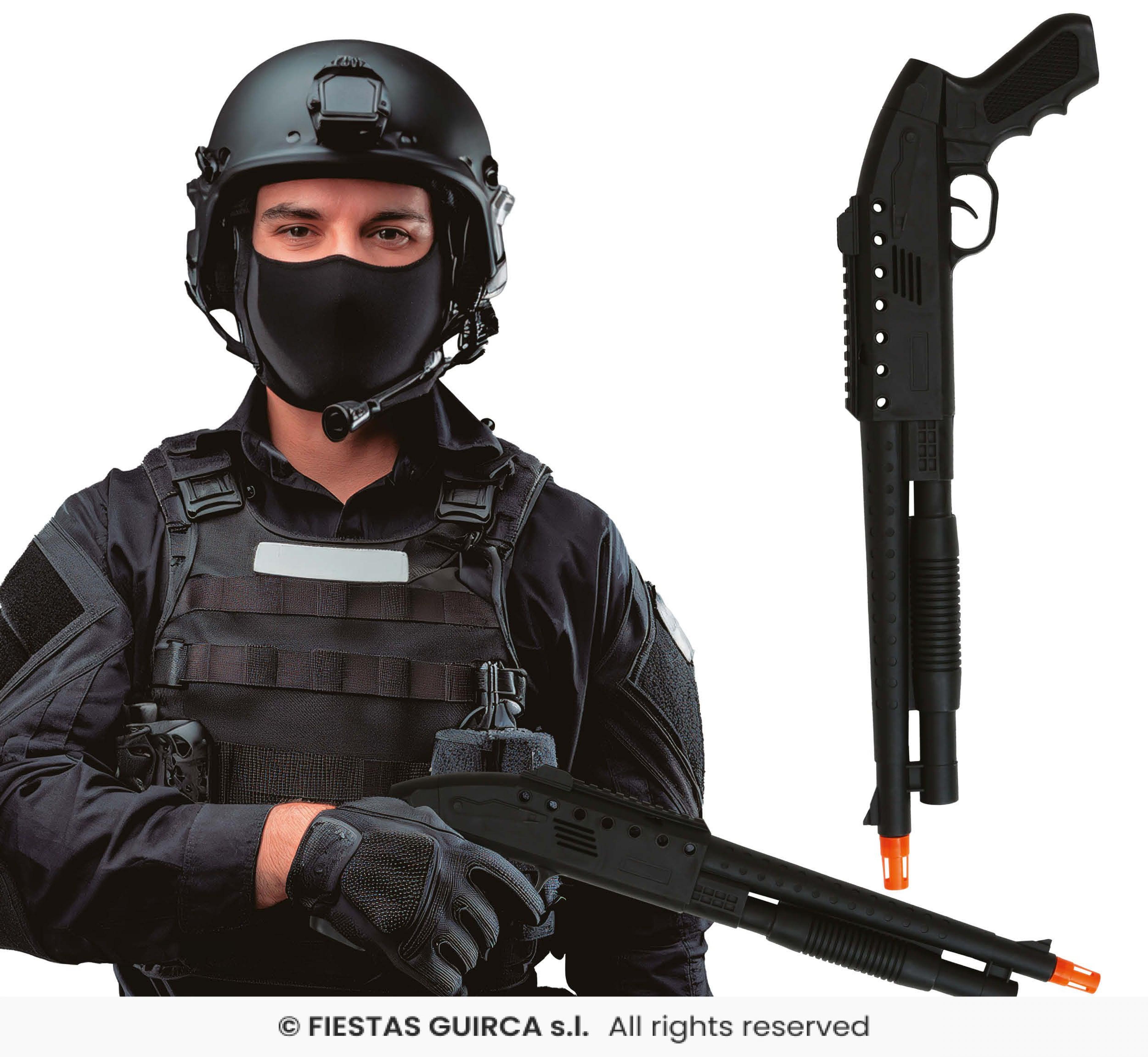 Fusil à pompe plastique noir 46cm swat