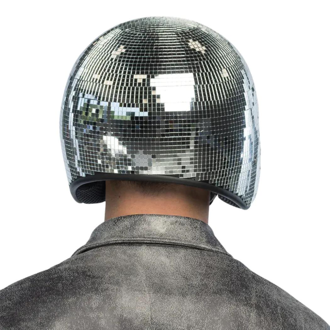 Casque disco boule à facettes avec visière