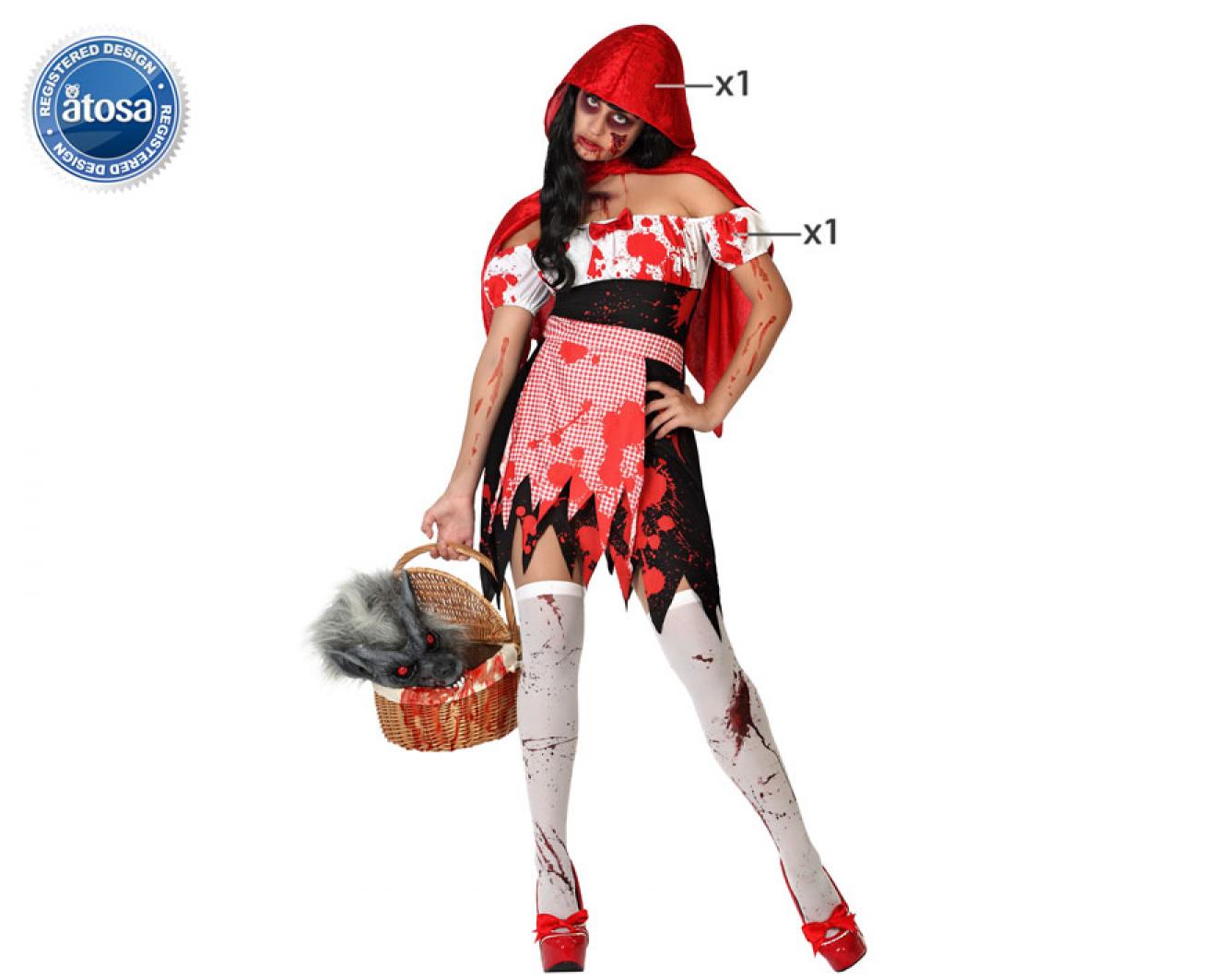 Petit chaperon rouge ensanglanté taille M/L