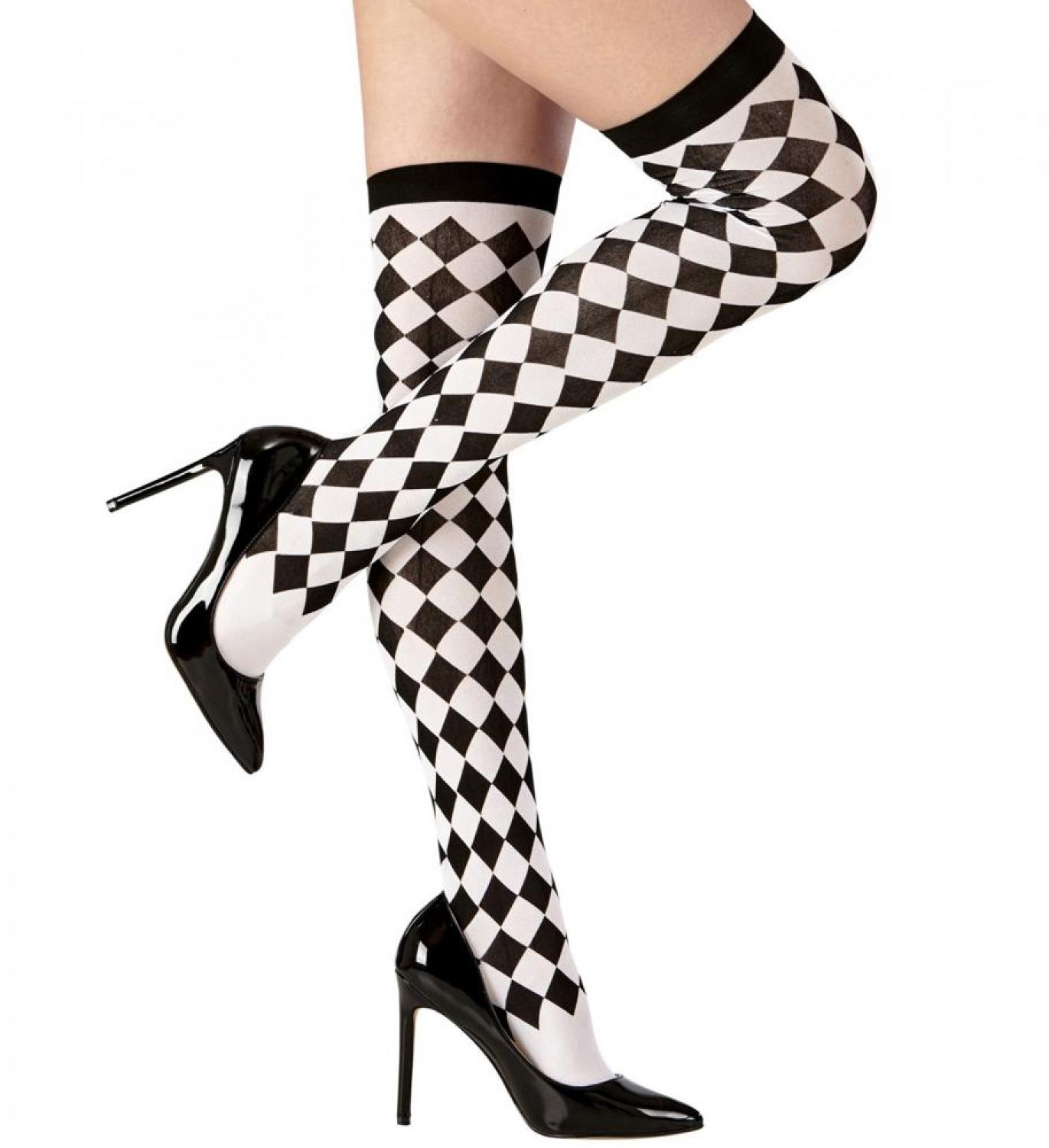 Bas arlequin noir et blanc