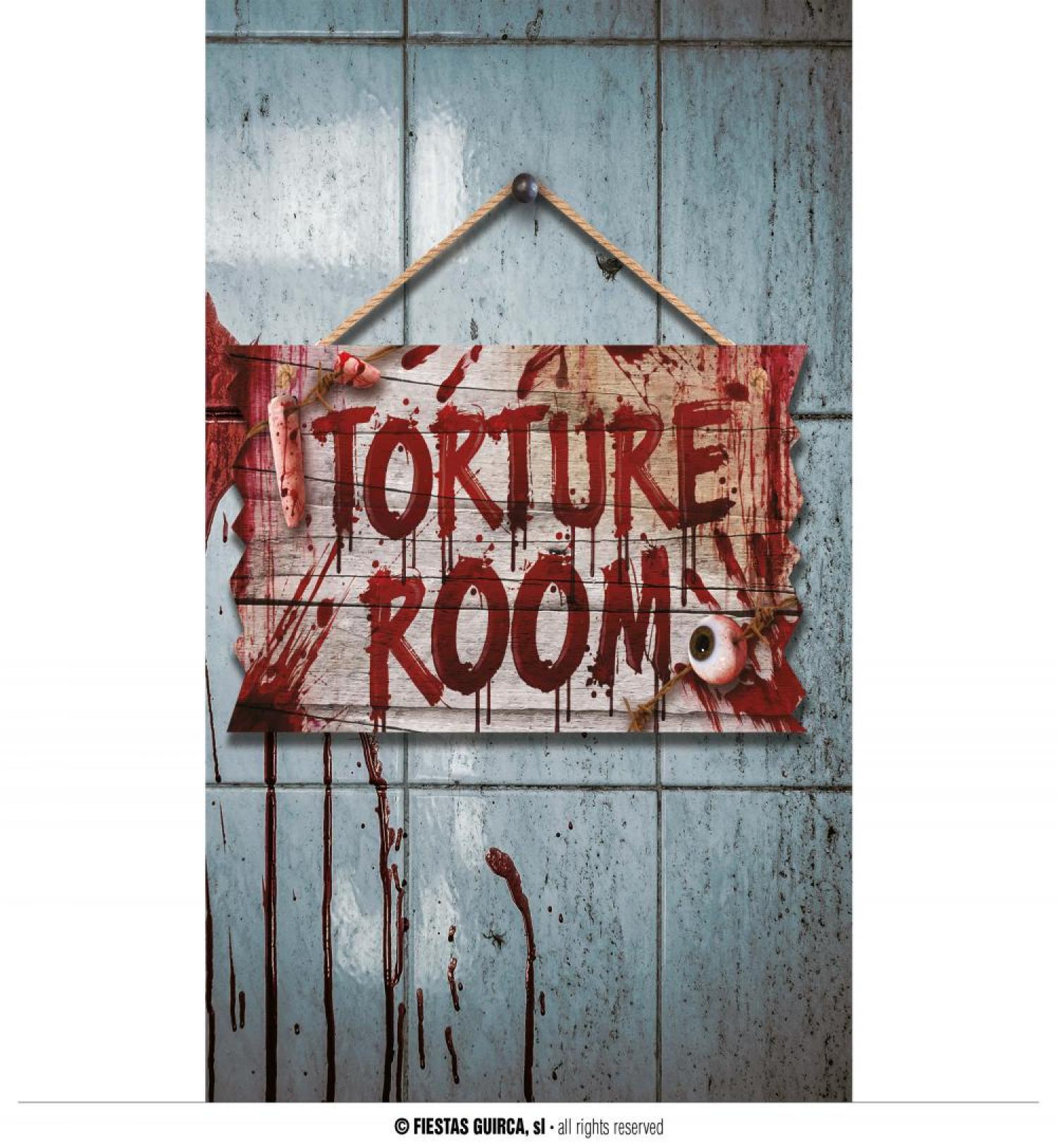 Panneau en bois Torture Room 35x20cm