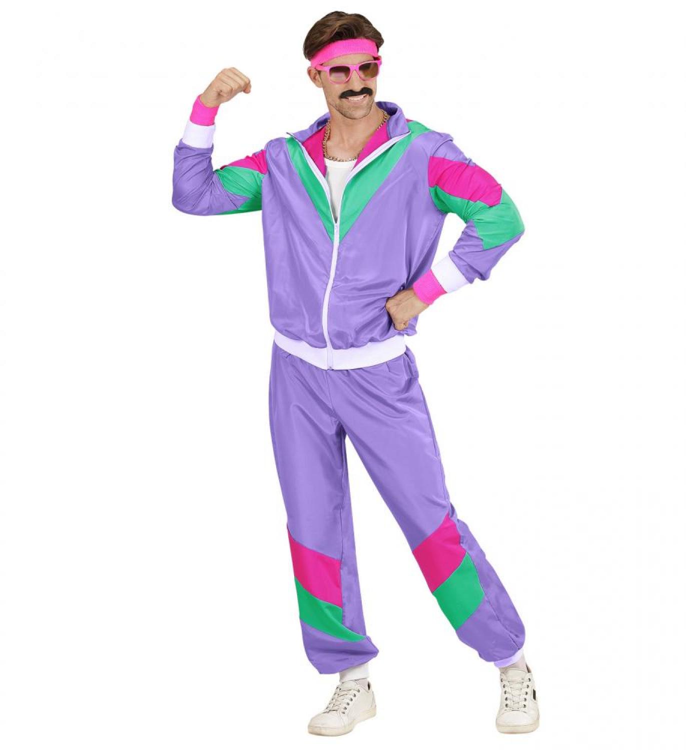 Jogging années 80 fluo violet taille S