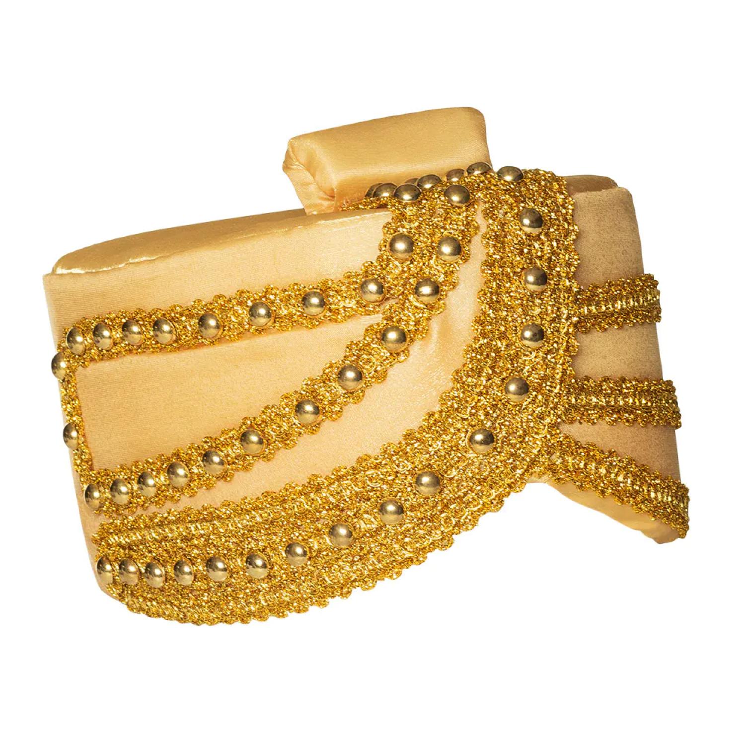 Chapeau coiffe Sultan Maharadja dorée