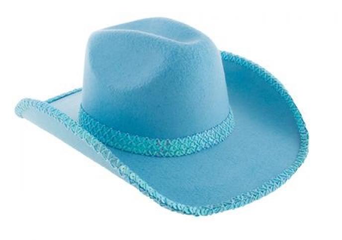 chapeau cowgirl bleu