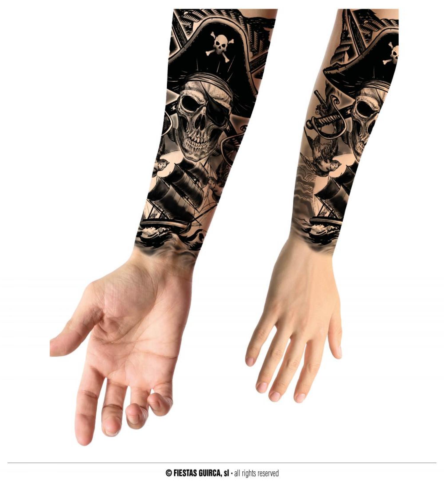 Tatouage géant pirate 14x30cm
