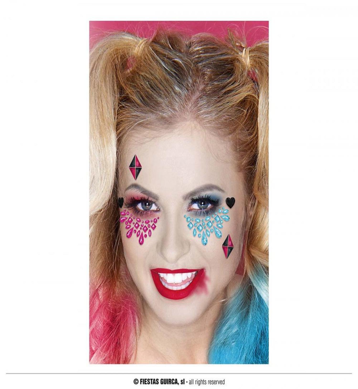 Bijoux strass de visage Harley Quinn