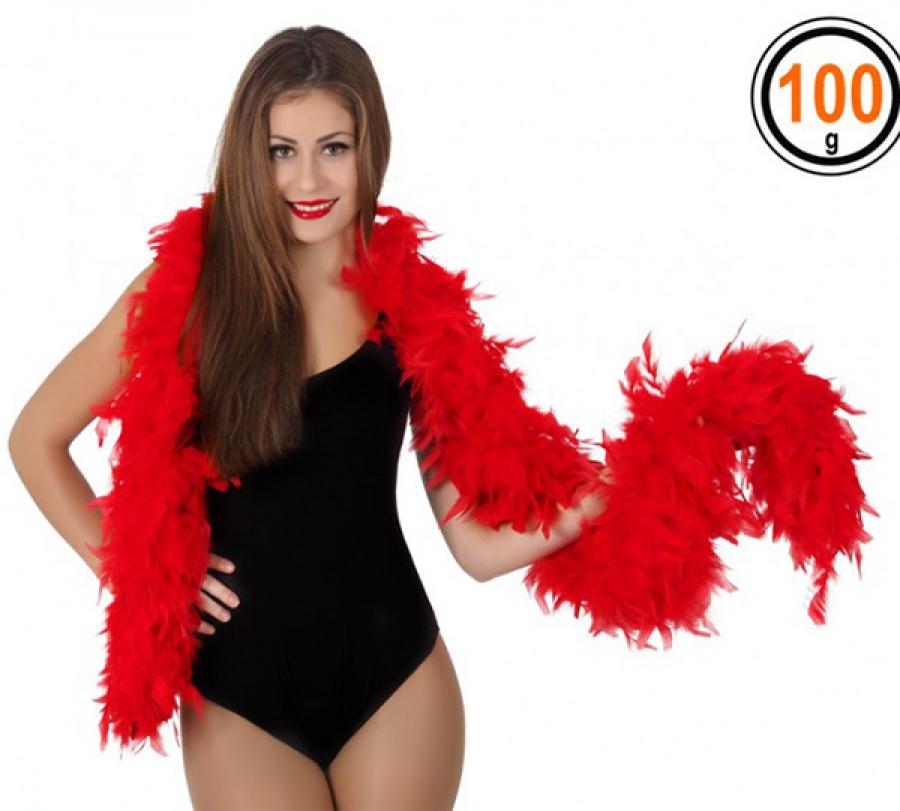 Boa en plumes rouge 100 grammes