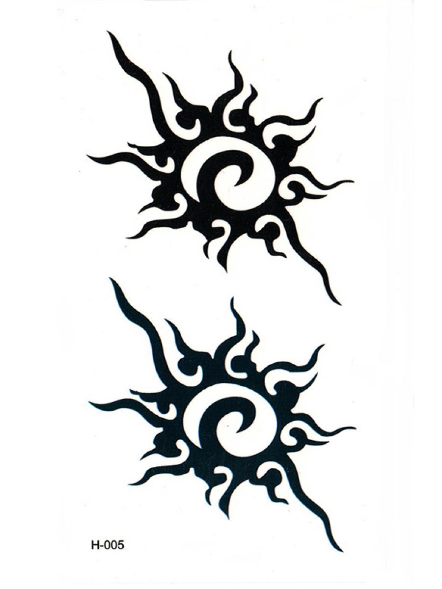 Tatouage temporaire deux soleils tribaux