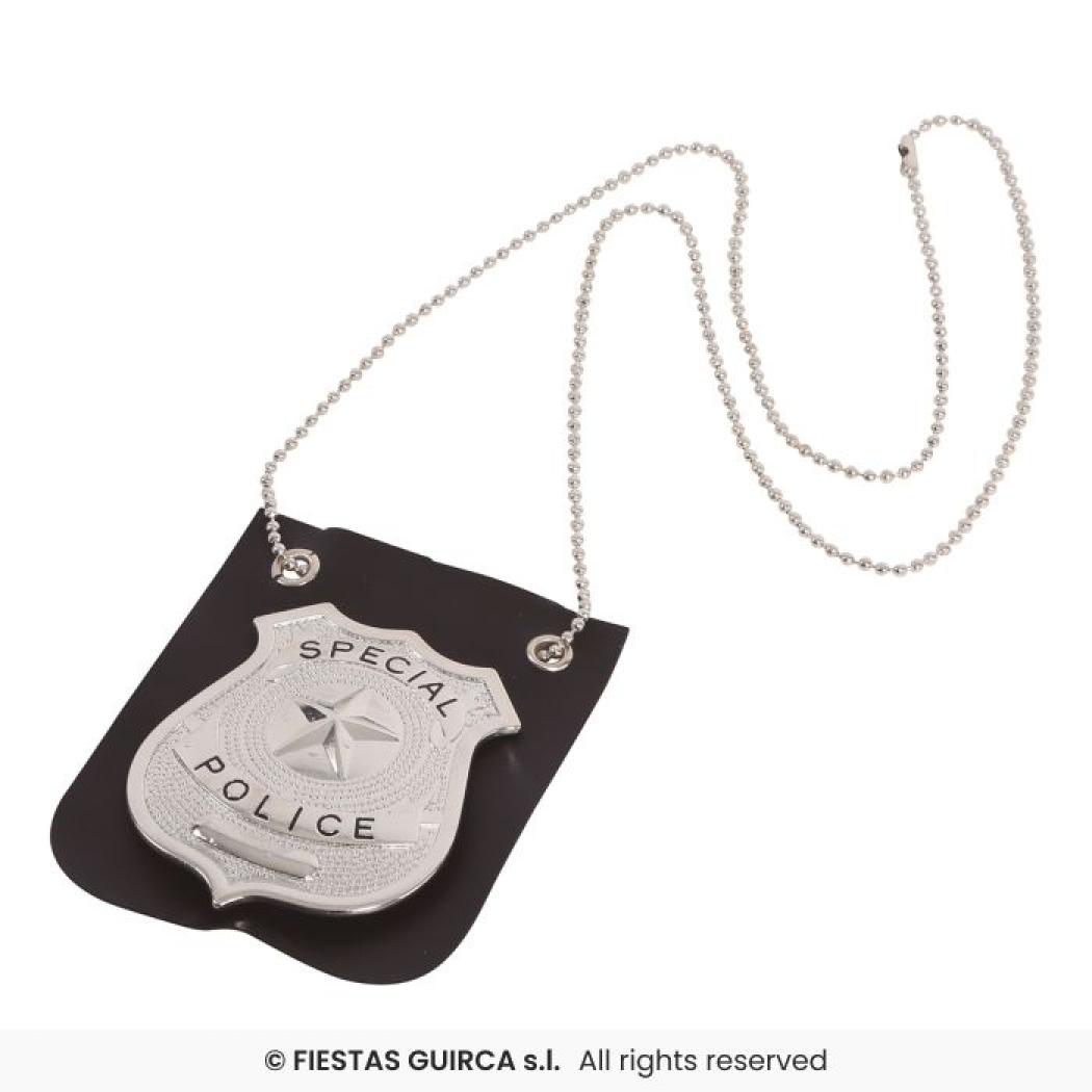 Collier plaque policier