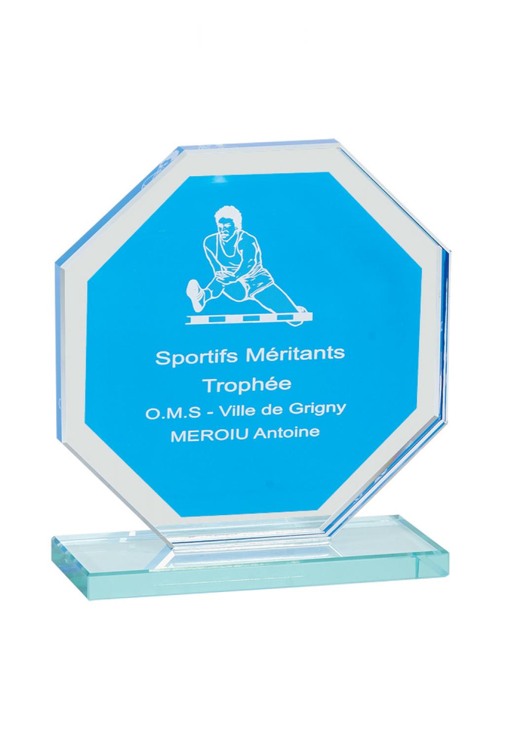 Trophée en verre entièrement personnalisable