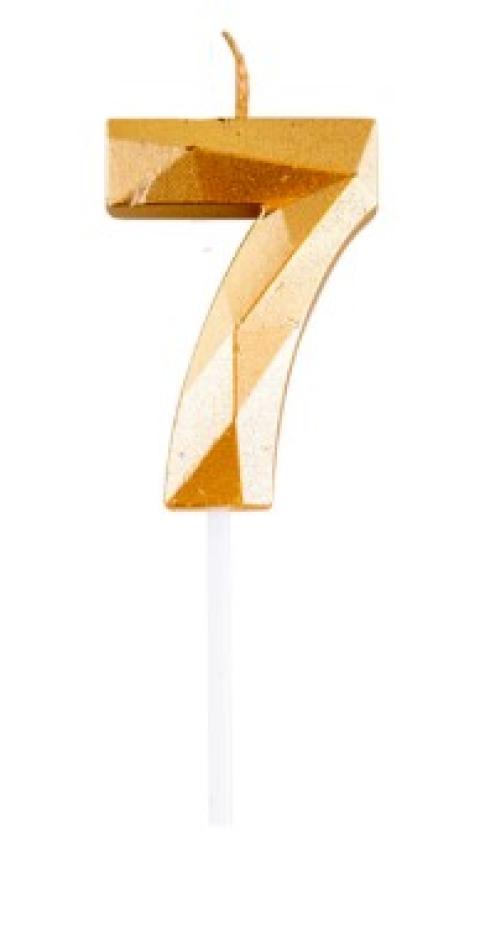 Bougie chiffre diamant or 7