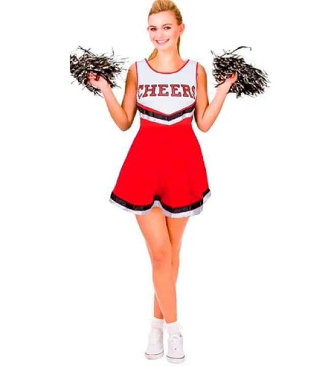 Cheerleader pompom girl rouge Cheers taille L