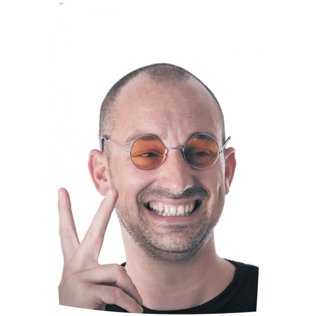 Lunettes hippie rondes orange (N23)