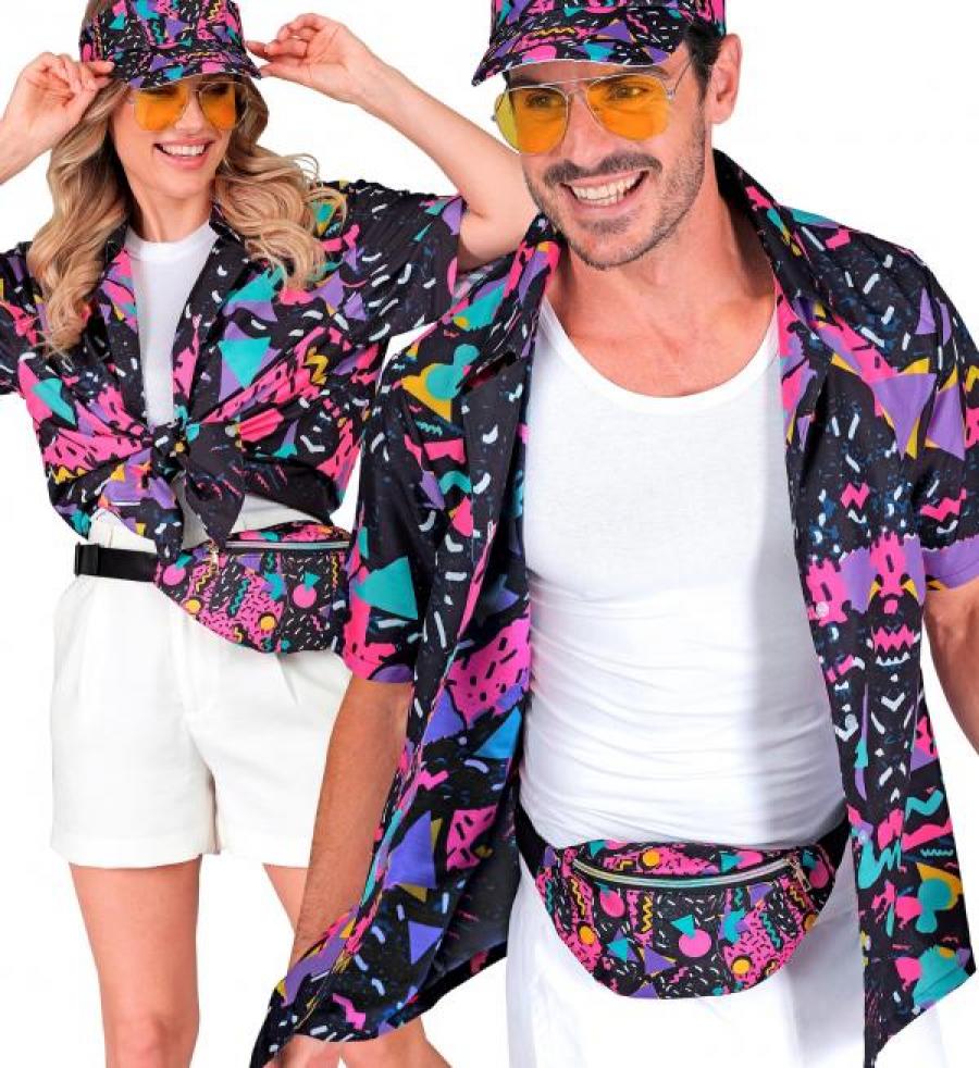 Chemise années 80 funk fashion bariolée taille L/XL