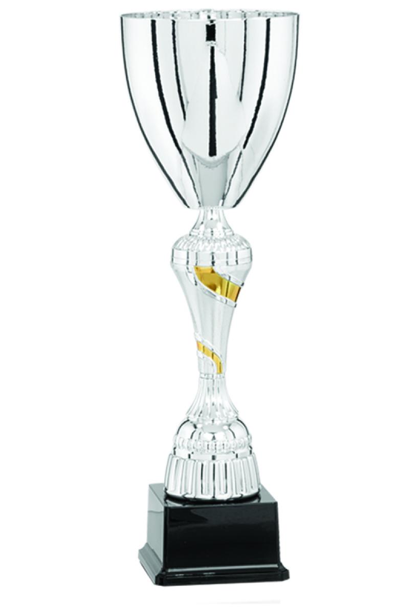 Coupe céramique jaune et blanc + socle marbre 53cm - 6243