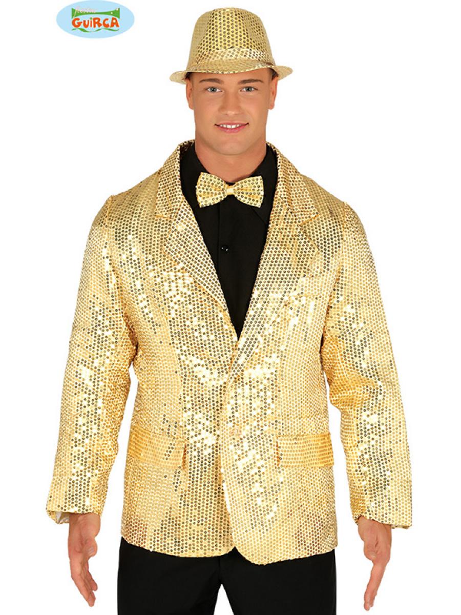 Veste de costume à sequins or taille M