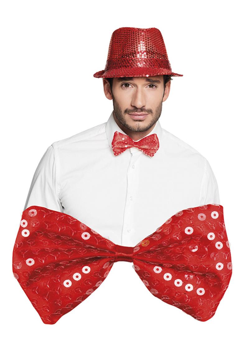 Noeud papillon à sequin rouge