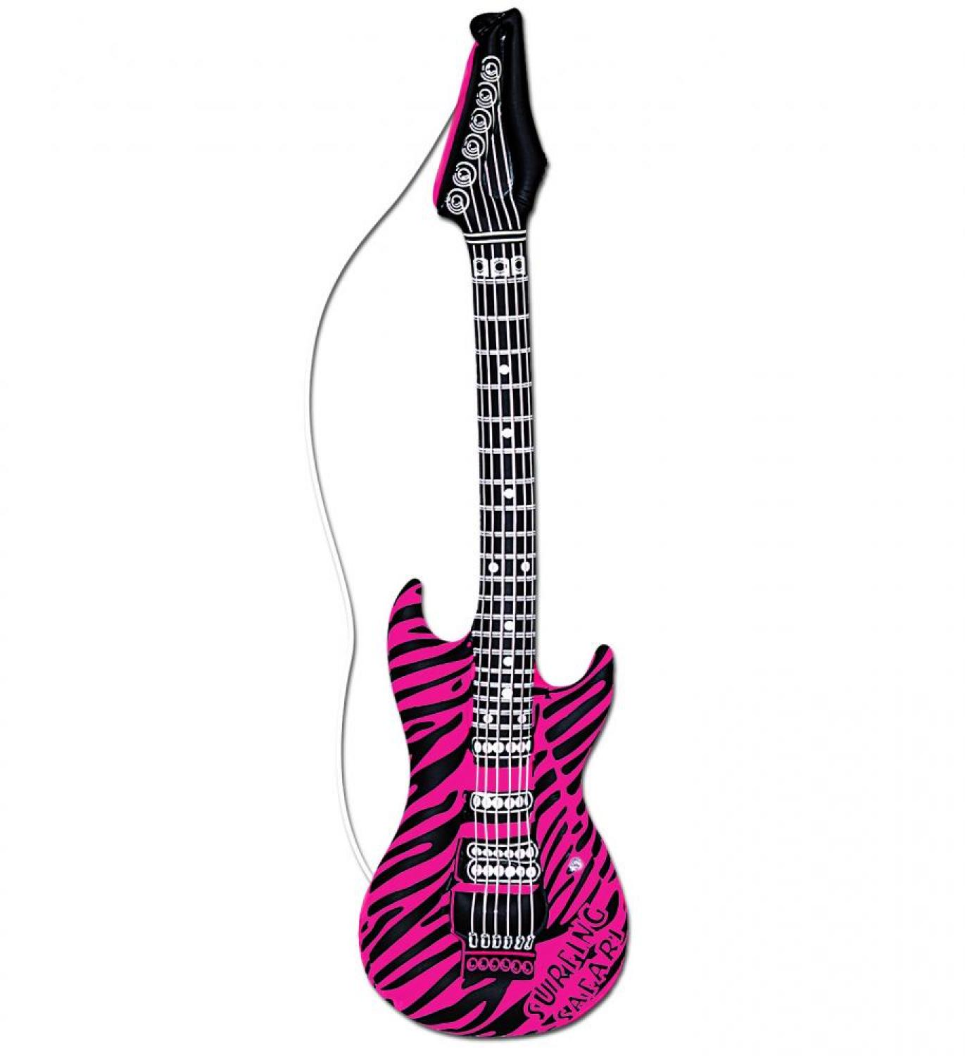 Guitare électrique gonflable rose zébrée